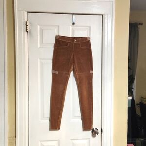 HUE Women's Corduroy Pants in Rust Brown
